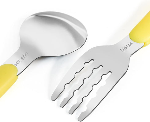VANRA 2 Pieces Toddler Fork and Spoon Set with Travel Case 18/8 Stainless Steel Toddler Utensils Kids Silverware Children Flatware Child Cutlery S...