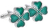 Green Four Leaf Clover Cufflinks for Men Lady In Gift Case Silver Good Luck Men's Cufflinks Jewelry Set for Wedding Party Anniversary Business Eve...