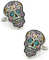 Day Of The Dead Cuff Links Muti-color Brass Material Sugar Skull Design Cufflinks with Gift Box...