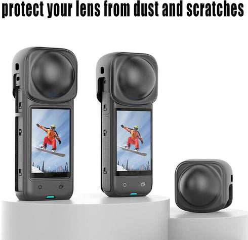 Protective Case Compatible with Insta360 X4 Replacement for Insta 360 X4 Lens Cap Camera Silicone Protective Cover Accessories Kit includes Buckle...