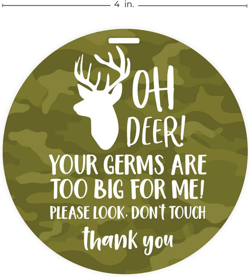 Camouflage Deer Stop No Touching Baby Car Seat Sign/Country Boy Stroller Tag/Camo Car Seat Accessory...