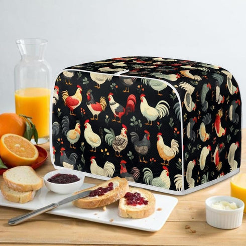 2 Slice Toaster Cover Farm Chicken Rooster Toaster Machine Case, Dust and Fingerprint Protection with Hang Loop Easy to Store (14x14")2PCS...