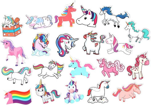 Unicorn Stickers 50pcs, Cute Girls Stickers Pack for Laptop Water Bottle Hydroflask Book Gifts Bag, Vinyl Waterproof Decals Rainbow Unicorn Decora...
