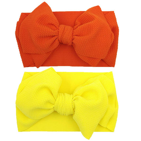 KIDOCHEESE Big Bows Headbands with Elastics Nylon Oversized Head Wraps and Large Hair Accessories for Newborns, Infants, Toddlers, and Kids...