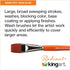KINGART 6550-1/2 TAKLON WASH Paint Brush, 1/2, Black, Silver, Orange...