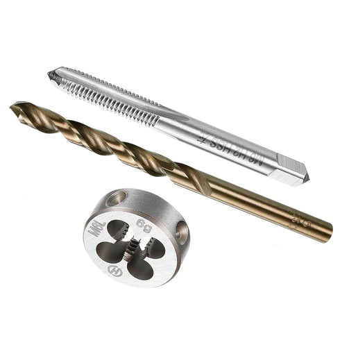 Metric Tap and Die and Drill Bit Set, M6 x 1 Tap & Die Thread 5.0mm Drill Diameter, Left Hand Machine Screw Tap Tool Kit - (Applications: for Thre...