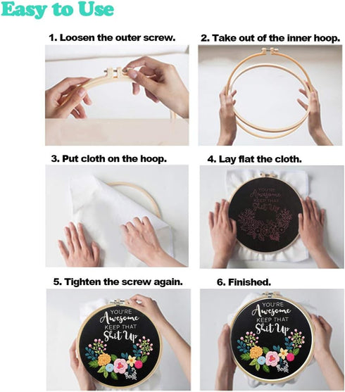 Cooliya Embroidery Kit for Beginners, Art Craft Kit for Adults - Birthday Gift for Women, Best Friend, Daughter, Mom, Coworker...