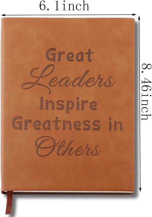 Boss Appreciation Gift Mentor Gift Notebook Great Leaders Notebook Leader Supervisor PM Mentor Retirement Gift Coworker Farewell Leather Journal N...