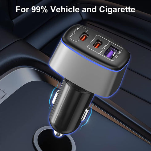USB C Car Charger 95W, PD 65W PPS 45W QC3.0 30W Type-C Fast Cigarette Lighter Charger for iPad/MacBook/Laptop iPhone 15/14/13/12 Pro Max, Samsung ...