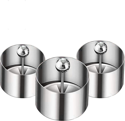 Set of 3 - Round Stainless Steel Cake Rings, Mousse Cake Ring Mold with Press Set...