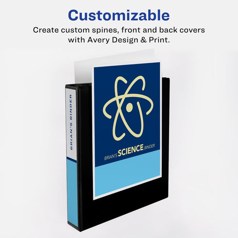 Avery Heavy-Duty View 3 Ring Binders, Customizable Cover, 1.5 Inch Slant Rings, 1 Sage Binder (79819)...