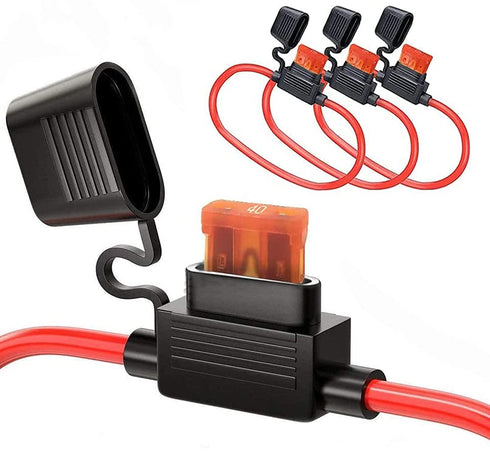 MCIGICM Inline Fuse Holder 10 Gauge, Waterproof With 40 Amp Fuse, 10 AWG, 3 Pack...