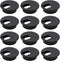 12 Pack 2 Inch Black Desk Grommet Kit Wire Cable Hole Cover Organizer Plastic Cover for Office Cord Management (Black)...