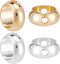 CREATCABIN 52Pcs 24K Gold Plated Circle Round Bead Frame 2 Colors 2 Hole 1 Box Spacer Brass Connector Ring 925 Sterling Silver Plated for Beading ...