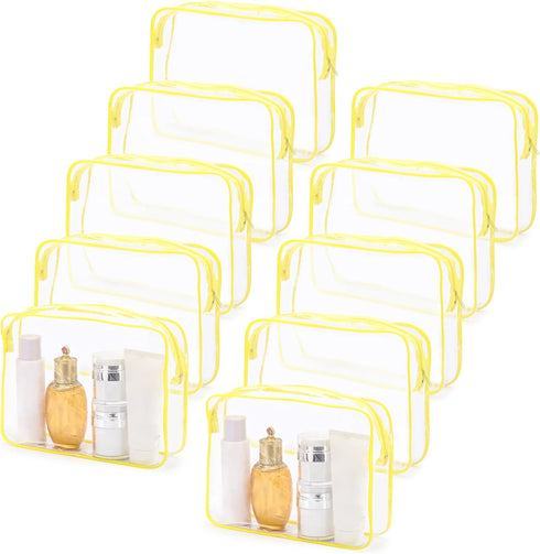 Tbestmax 10 Pack Clear Cosmetic Bags Makeup Bags Portable Waterproof TSA Approved Travel Toiletry Bags Organizer...