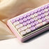 PBT Cute Bunny MOA XDA Round Purple keycap Set for Girl Kids Custom Keyboard for Gateron Kailh Cherry Mx Switches ANSI Layout Mechanical Custom Ke...