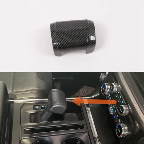 Carbon Fiber Print Style Gear Shift Knob Trim Knob Cover Trim for Ford F-150 Raptor 2021 2022 2023...
