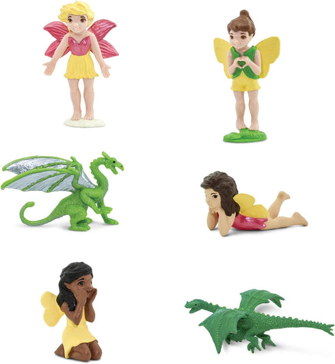 Safari Ltd. Fairies & Dragons Designer TOOB - Detailed Toy Figurines Including Four Friendly Fairies and Two Mini Dragons - Fun Play Toy for Boys,...