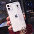 Omorro for iPhone 12 Mini Bling Girly Case, Glitter Candy Color Crystal Clear Cover with Adjustable Hand Finger Strap Kickstand Soft TPU Protectiv...
