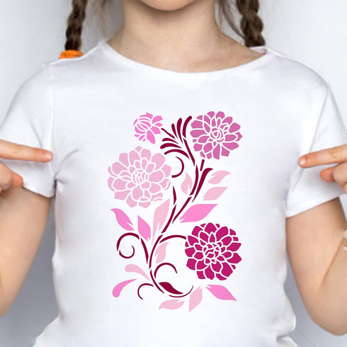 FINGERINSPIRE Dahlia Stencil 11.7x8.3 inch Plastic Flowers Drawing Painting Stencils Daisy Bloom Flower Leaf Pattern Reusable Stencils for Paintin...