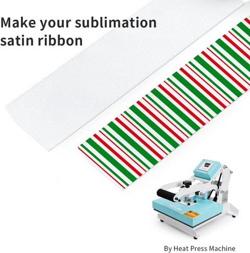 PYD Life 6 Rolls Sublimation Satin Ribbon 1 1/2 Inch x 40 Ft Widde White Blanks Double Faced for Heat Transfer Print,Satin Ribbon for Craft Gift W...
