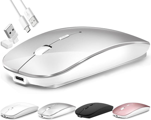 Wireless Mouse for Laptop, Bluetooth Mouse Rechargeale Three Mode(Bluetooth 5.2+ USB-A & USB-C Receiver) -Compatible with TypeC & USB Port Devices...