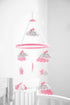 Crib Mobile, Hanging Toys, Nursery Decor for Girls White and Pink Room Decorations, Clouds, Moons and Stars Safe, Non-Toxic, Crib Mobile for Newbo...