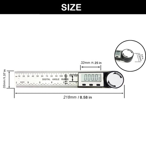Digital Angle Finder, 2 in 1 Digital Angle Gauge 7 inch/200mm Stainless steel tool kit for Carpenter/Woodworking/DIY Tools...