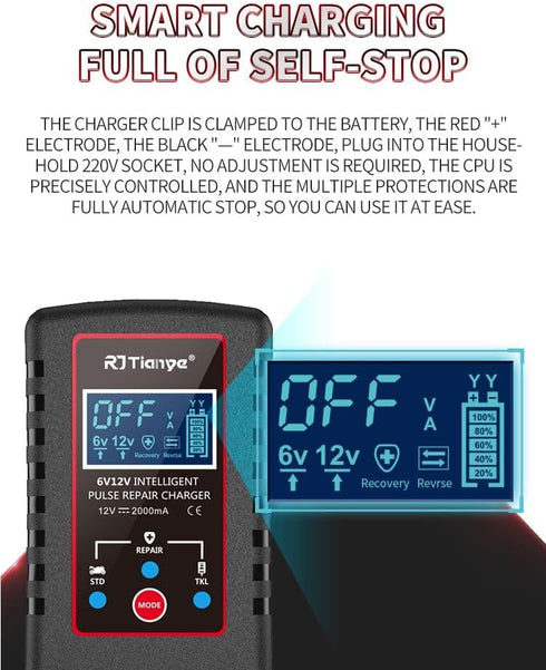 Automatic Battery Charger Trickle 6V 12V 2 Amp for Car, SUV, Trucks, and More......