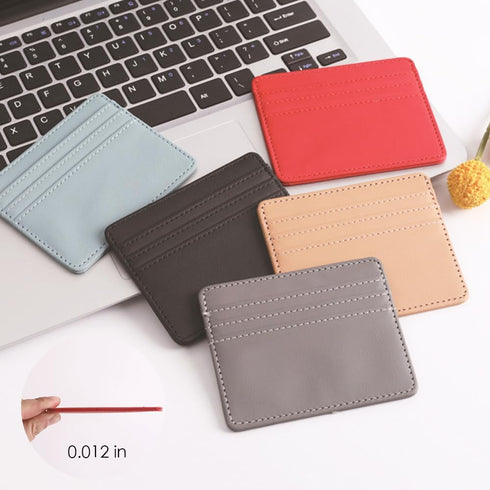 Credit Card Holder Wallet, Slim Minimalist Front Pocket Wallet, ID Case Wallet Small Compact Leather Wallet Coin Purse with Keychain (QX131)...