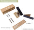 Walnut Wood Wall Coat Hook Rack - Set of 2 - Black Metal Hooks for Hanging Coats & Hats...