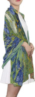 AUUXVA Women Silk Scarf Lightweight Long Soft Chiffon Shawl Wrap Neck Scarves Muffler for Ladies Girls Men (Iris flower)...