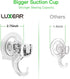 LUXEAR Suction Cup Hooks - 6 Pack Suction Hooks Reusable Powerful Waterproof - Clear Removable Suction Hanger for Shower,Tile,Bathroom,Window,Towe...