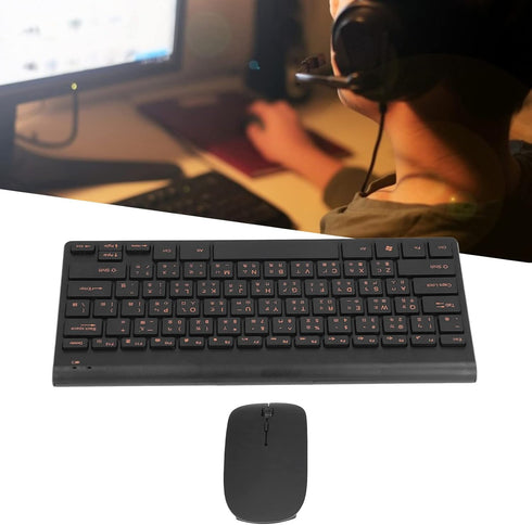 2.4G Chinese English Keyboard Mouse Combo, 78 Keys Traditional Mute Keyboard Laser Engraving, Keyboard Mouse Set for Home, Office...