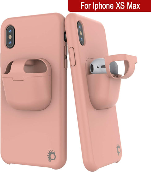 Punkcase for iPhone Xs Max for Airpods Case Holder (CenterPods Series) | Slim & Durable 2 in 1 Cover for iPhone Xs Max (6.5") | Protects Your Phon...