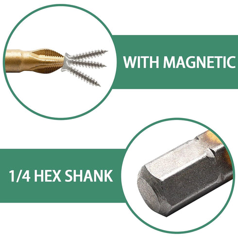 10Pcs PH2 Anti Slip Screwdriver Bit Set,1/4 Inch Hex 25mm Length Titanium Magnetic Drill Bits Set for Electric Screwdriver Impact Drill...