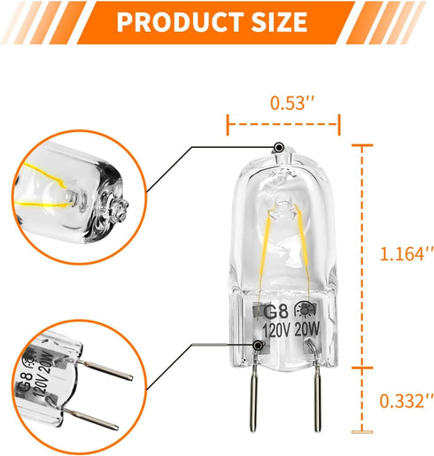 Belleone Microwave Light Bulb Fit for GE Samsung Kenmore Maytag Elite Over The Stove Range Oven, Halogen Light Bulb with G8 Bi-pin Base 20W Microw...