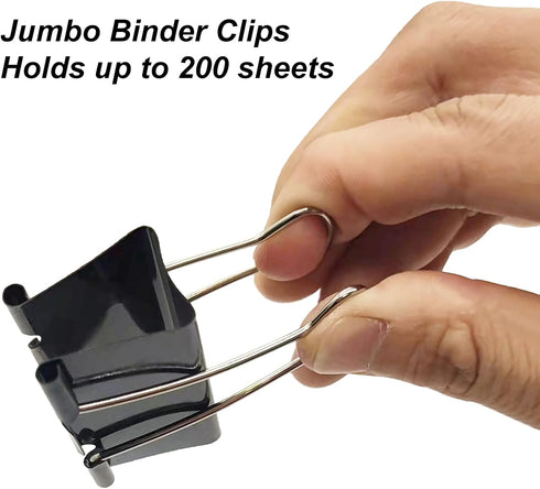 2 Inch Extra Large Binder Clips 48 Pack, Jumbo Paper Clips, Big Paper Clamps, Binder Clips Large Size for Home, School and Office Supplies...