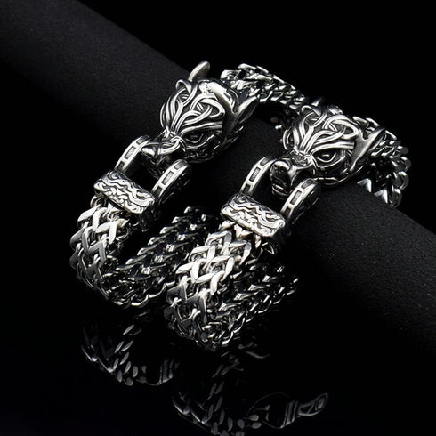 GelConnie Viking Bracelet for Men Thor's Hammer Bracelet Norse Bracelet Viking Arm Rings for Women Stainless Steel Biker Bracelet Viking Dragon Br...