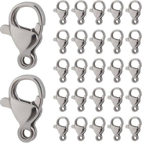 1 Box 200Pcs Silver Lobster Claw Clasp Key Chain Clasps Small Metal Trigger Clasp Stainless Steel Lanyard Snap Hook for Jewelry Making Accessories...