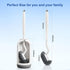 HAMITOR Toilet Bowl Brush Holder Set: Deep Cleaning Silicone Toilet Cleaner Scrubber Under Rim with Curved Bristle for Bathroom Dead Corner Clean ...