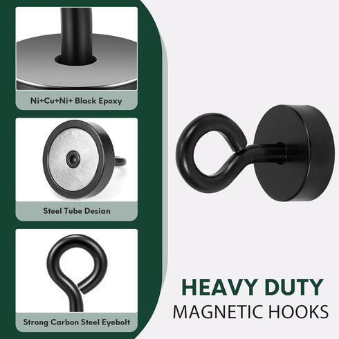 Neosmuk Magnetic Hooks,30lb Heavy Duty Earth Magnets with Hook for Refrigerator, Extra Strong Cruise Hook for Hanging, Magnetic Hanger for Cabins,...