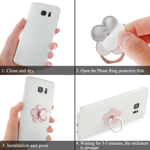 Sibba 2pcs Phone Ring Holder Kickstand Cellphone Flower Finger Ring Grips Stand Metal Universal Accessories Compatible with Smartphone, Mobile Pho...