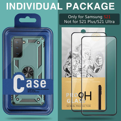 Case for Samsung Galaxy S21 5G Case Heavy Duty with Built in Screen Protector Hard Armor Military Anti-Fall Bumper Cover for Samsung S21 5G 6.2 20...