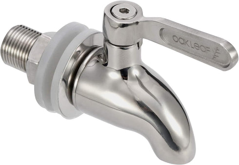 Oak Leaf Replacement Spigot for Beverage Dispenser, Stainless Steel Spigot for Drink Dispenser, Water Dispenser Faucet, Food Grade, 2 Pack...