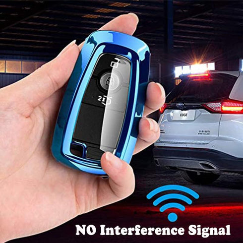 Car Key Fob Cover,Compatible with Ford F-150 F-250 F-350 Ecosport Edge Explorer Fusion Mustang Key Fob Silicone TPU Protective Case Holder Shell w...