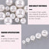 Swpeet 90Pcs 8mm 10mm 12mm 14mm 16mm White Pearl Bead Cap Half Ball Dome Metal Circle Hook Buttons Assortment Kit for Crafting Sewing Scarpbooking...