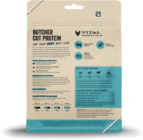 Vital Essentials Freeze Dried Raw Protein Mix-in Dog Food Topper, Beef Ground Topper for Dogs, 6 oz...