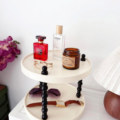 2 Tier Makeup Organizer, Skincare Make Up Storage Perfume Organizers Tray for Vanity Dresser Bathroom Counter, Cute Cosmetic Lotion Beauty Counter...