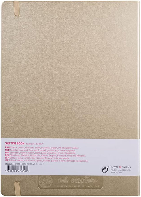 Talens Art Creation Sketchbook 80 Sheets, 21 cm x 30 cm, White Gold...
